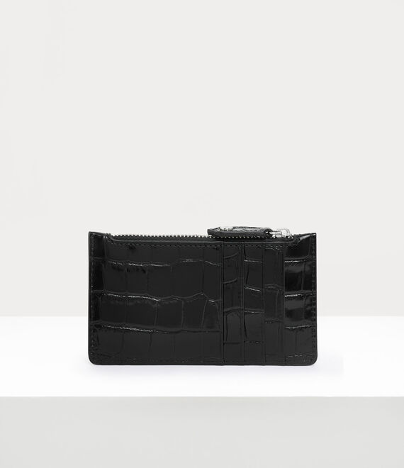 Vivienne Westwood crocodile slim long card holder black